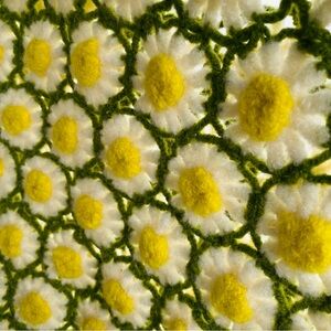 Vintage Daisy Crochet Afghan Blanket